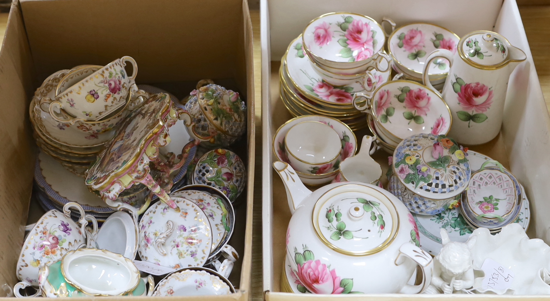 A quantity of mixed china to include Herend and Dresden examples